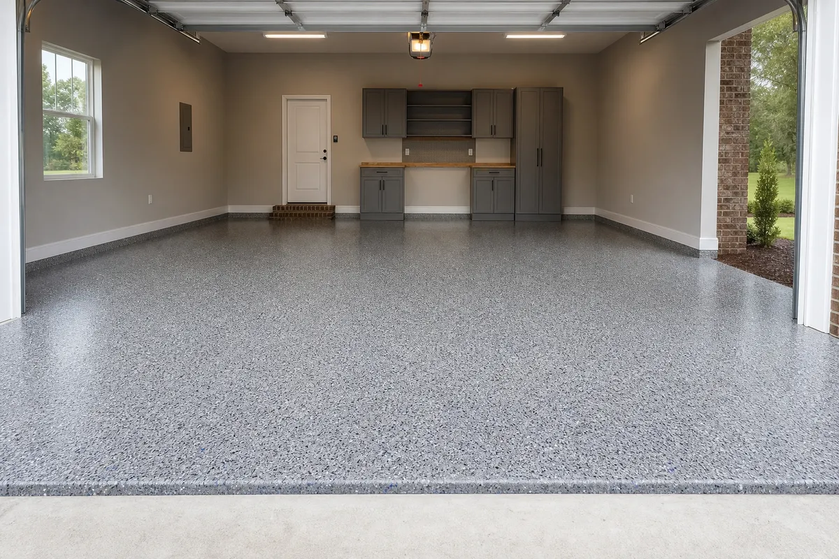 Garage floor coating finish