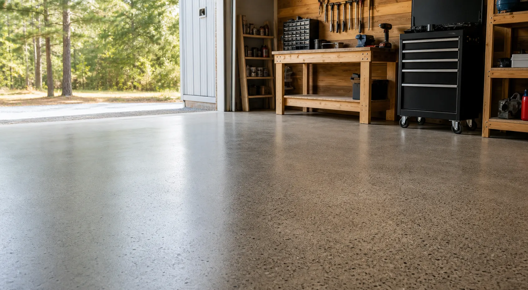 Grind-and-seal workshop floor finish