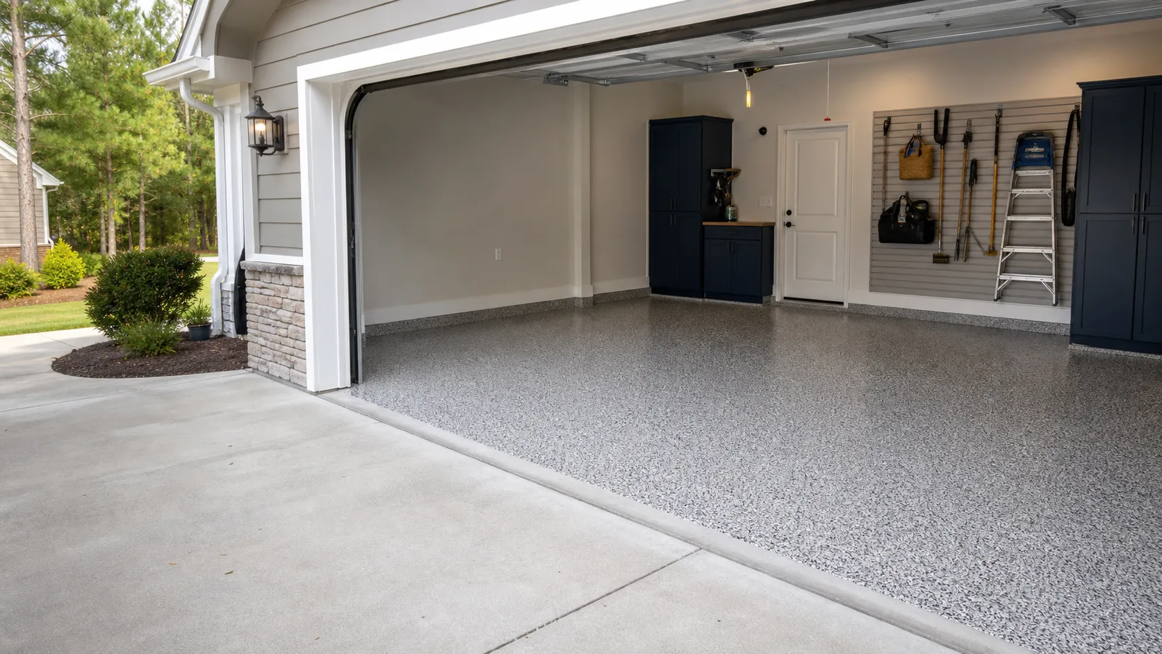 Garage floor coating finish inspiration
