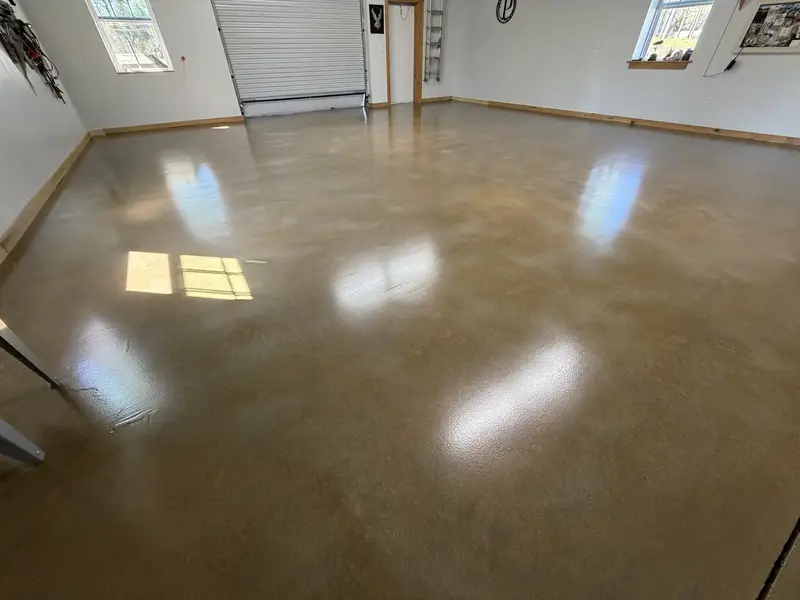 Wide view of a ground and sealed concrete shop floor