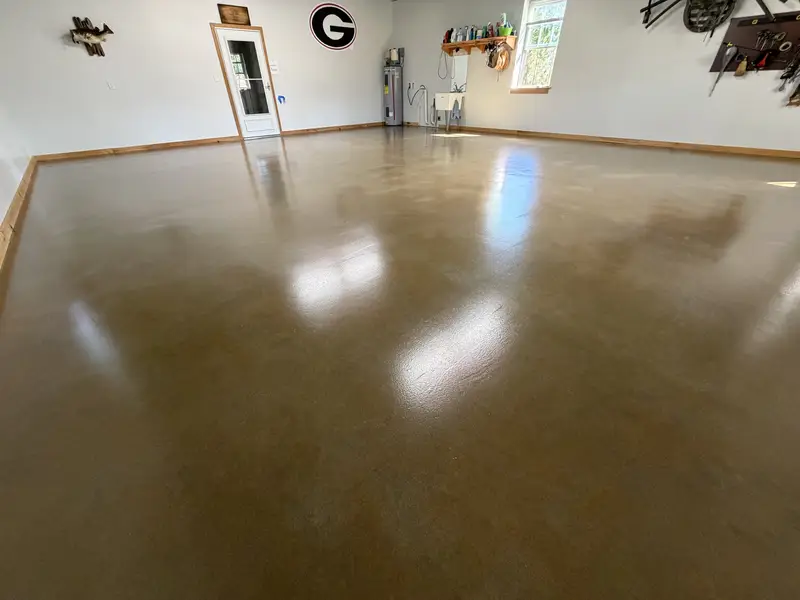 Ground and sealed concrete workshop floor